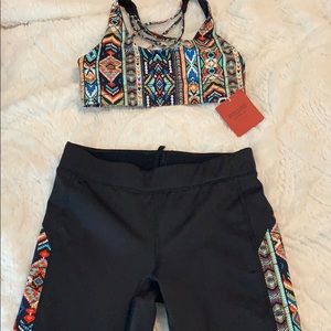 Yoga pants and sports bra